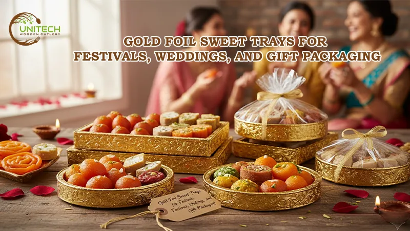 Gold Foil Sweet Trays for Festivals, Weddings, and Gift Packaging